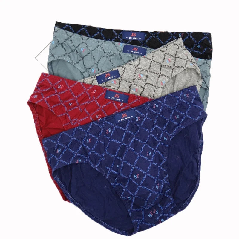 New 5Pcs/Lot Free Shipping Cheapest 100% Cotton Mens Briefs Plus Size Men Underwear Panties 4XL/5XL/6XL Men's Breathable Panties