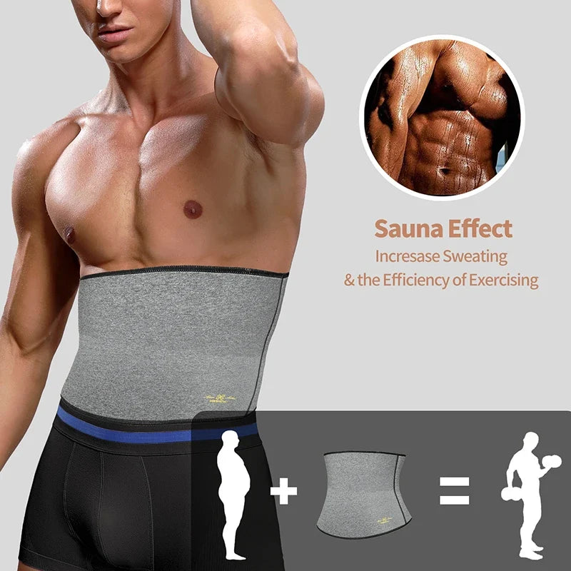 Men Waist Trainer Corset Neoprene Sauna Body Shaper Tummy Control Belt Slimming Strap Fitness Sweat Shapewear for Fat Burner