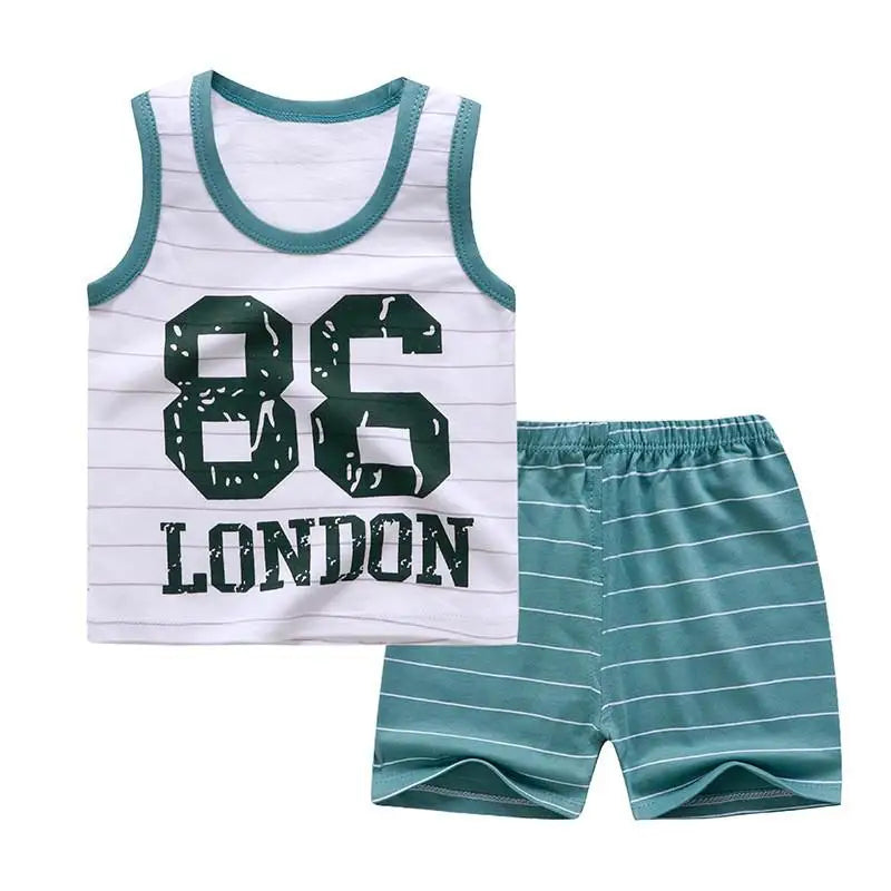 Baby Boy Summer Clothes 2020 Cartoon Sleeveless Tops Vest + Shorts 2pcs Infant Clothing Outfits Kids Bebes Sport Suits