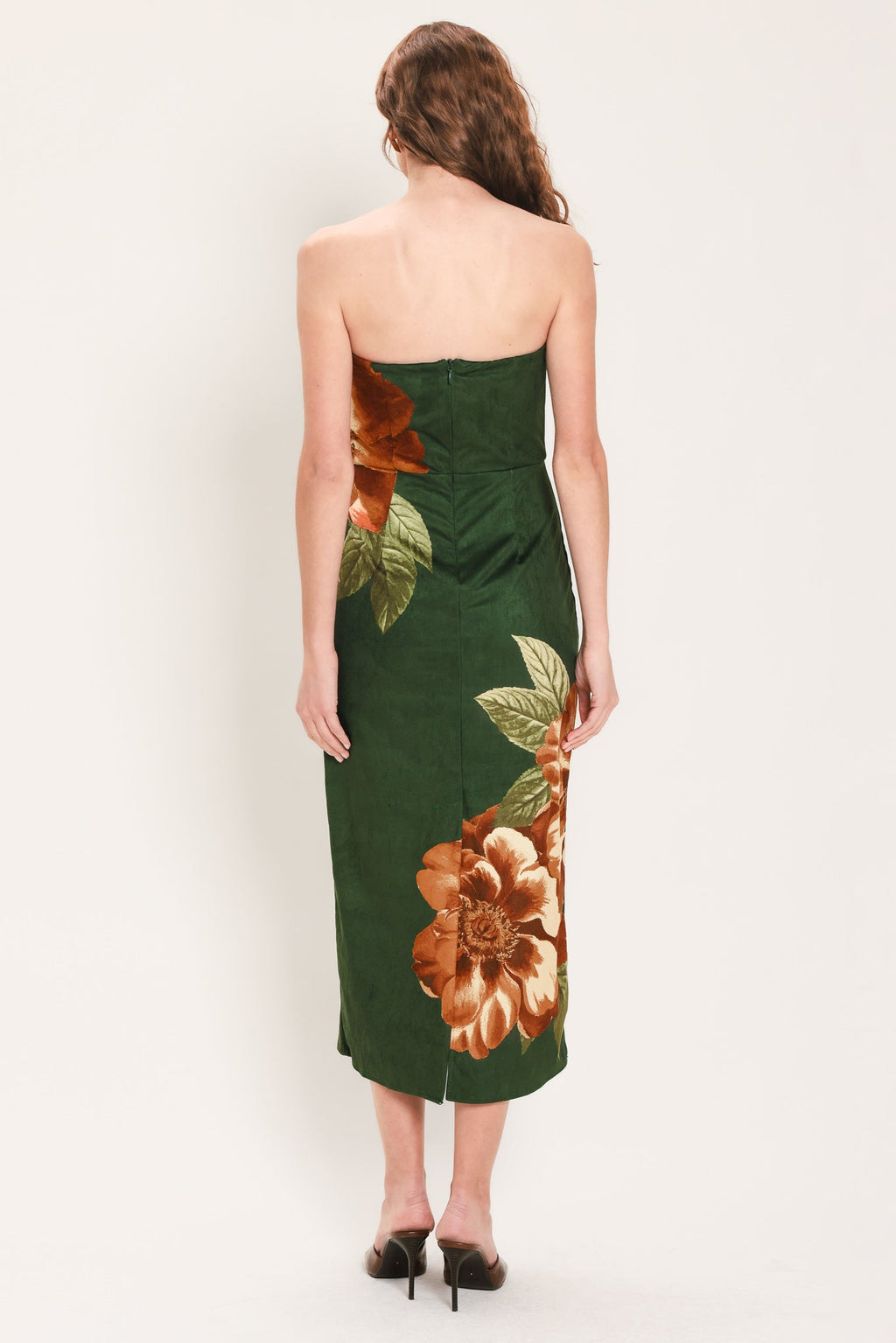 EVERGREEN ENCHANTMENT HUNTER GREEN TUBE MIDI DRESS
