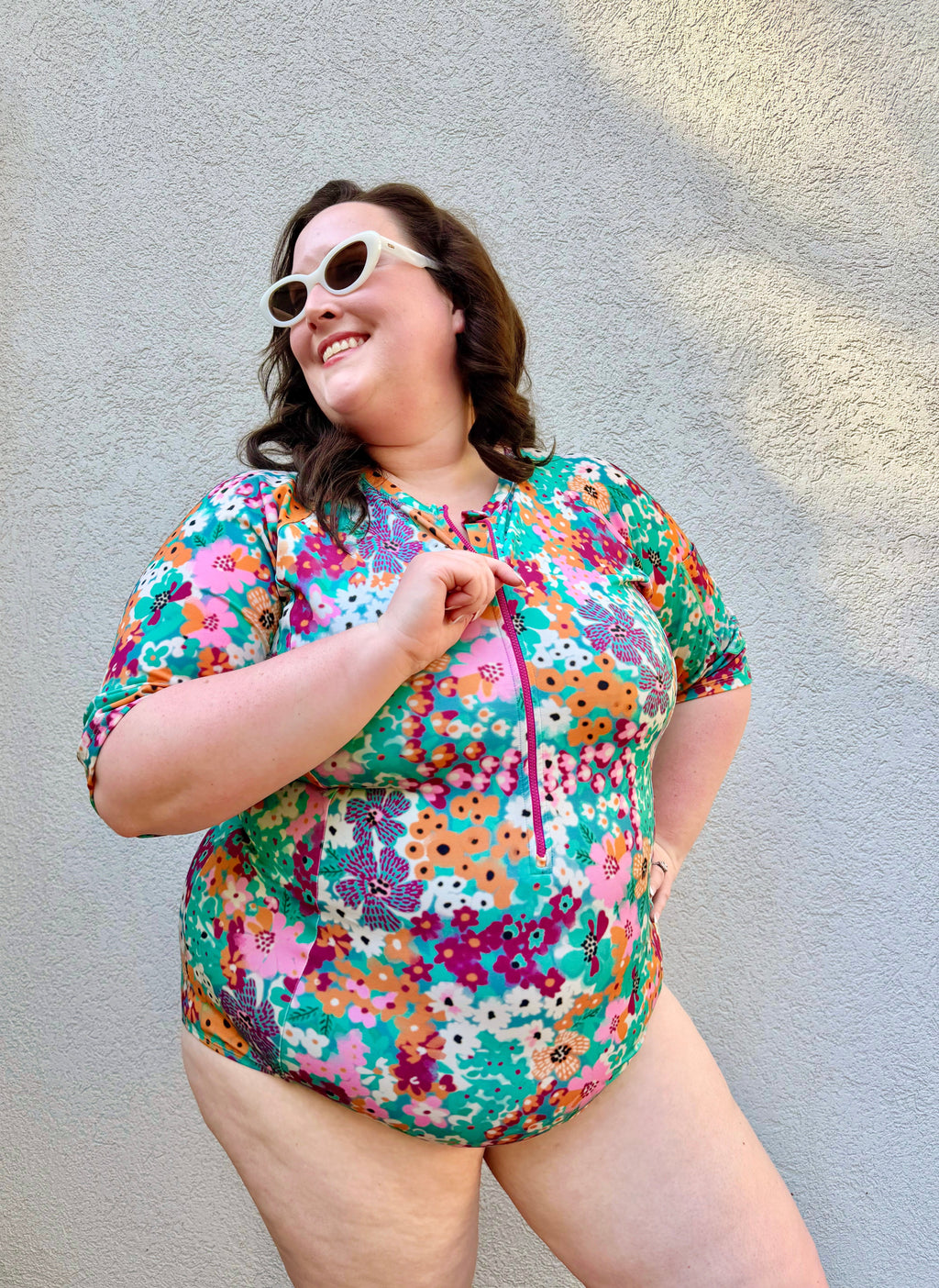 The Lizzy Sculpt Suit | UPF 50+ Sculpting Short Sleeve One-Piece Swimsuit