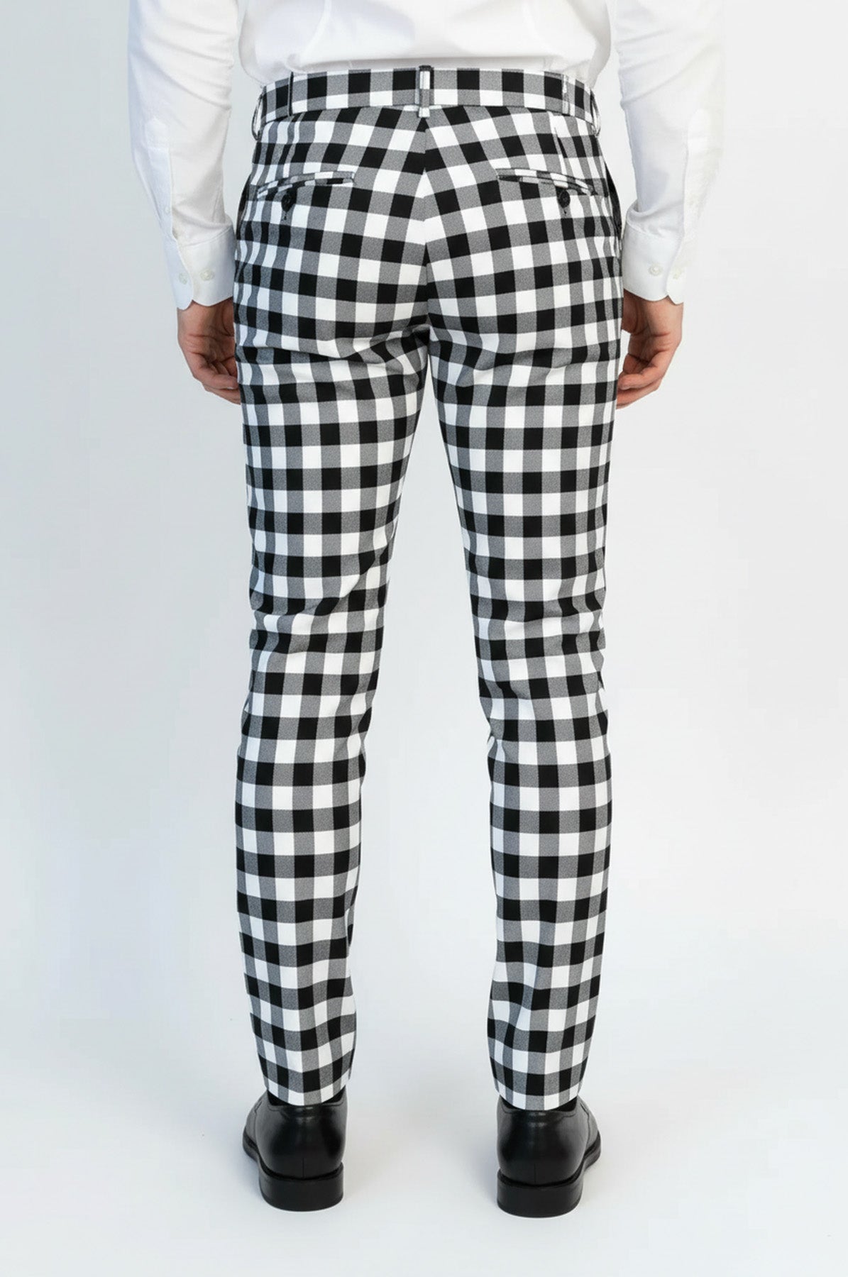 Slim Fit Checked Black Men Pants - Wessi
