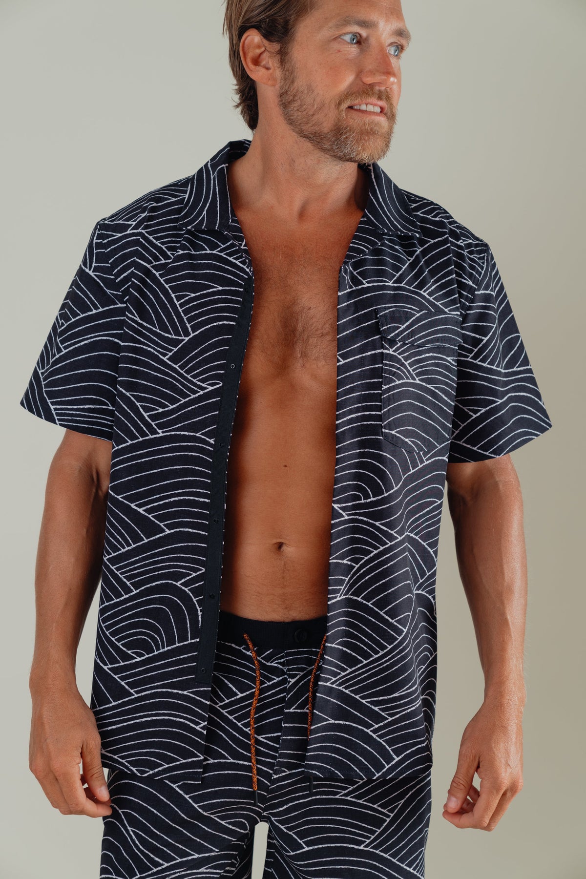 OLEU UV QUICK-DRY BOARDSHIRT - STORM CARBON