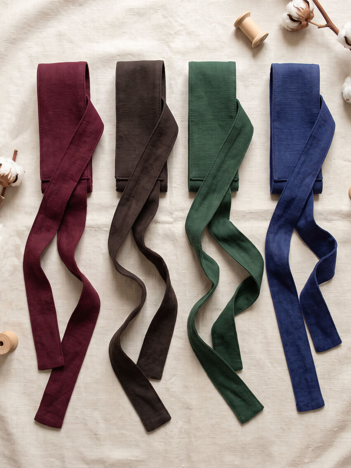 Linen Wide Tie-Front Waist Belt ZAFIRA