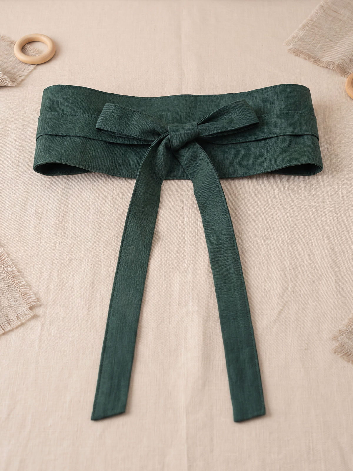Linen Wide Tie-Front Waist Belt ZAFIRA
