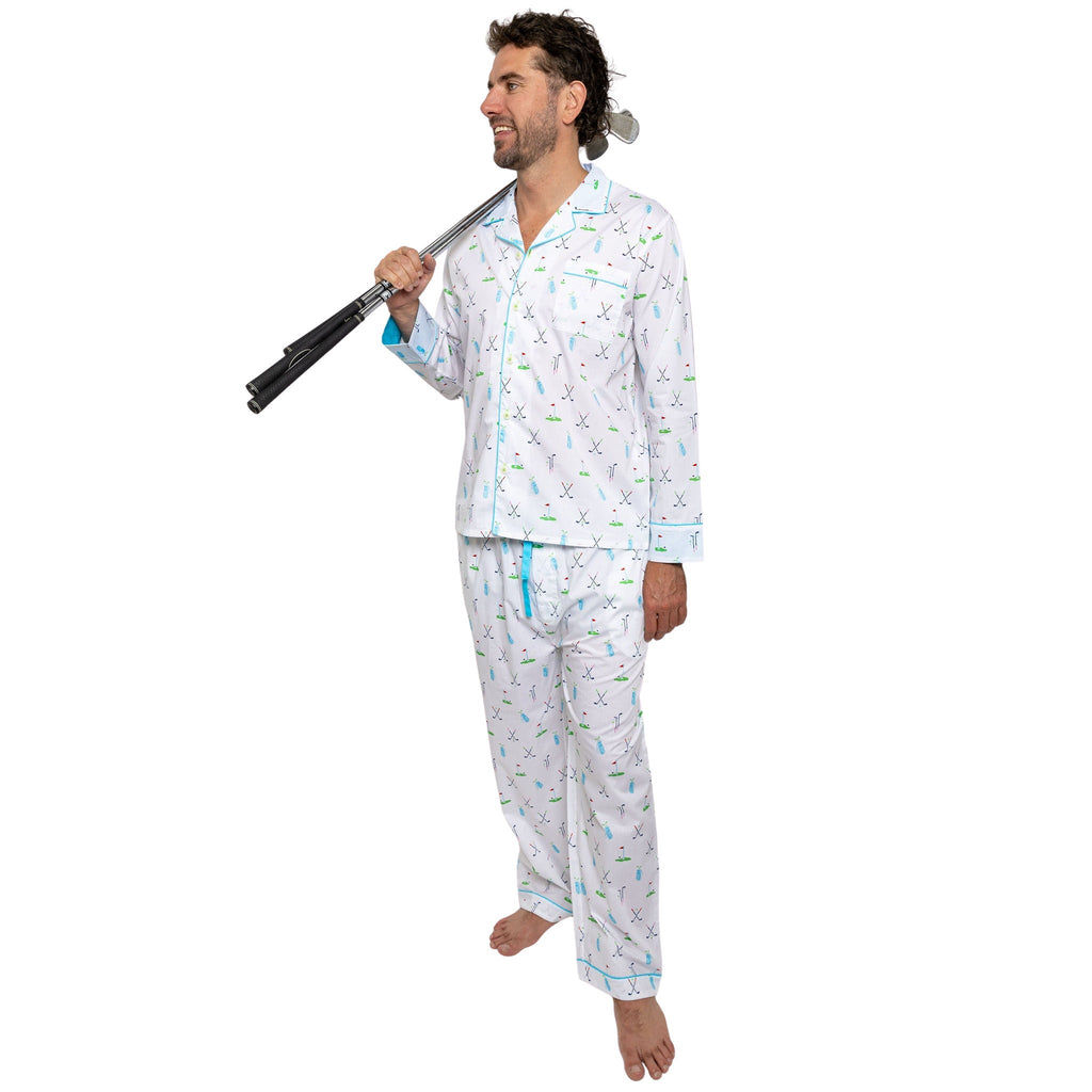 Men's Golf Long PJ Set - Organic Cotton Poplin