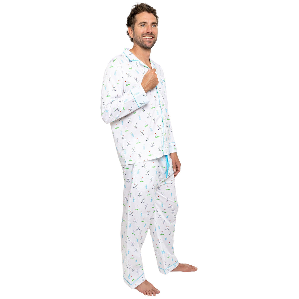 Men's Golf Long PJ Set - Organic Cotton Poplin
