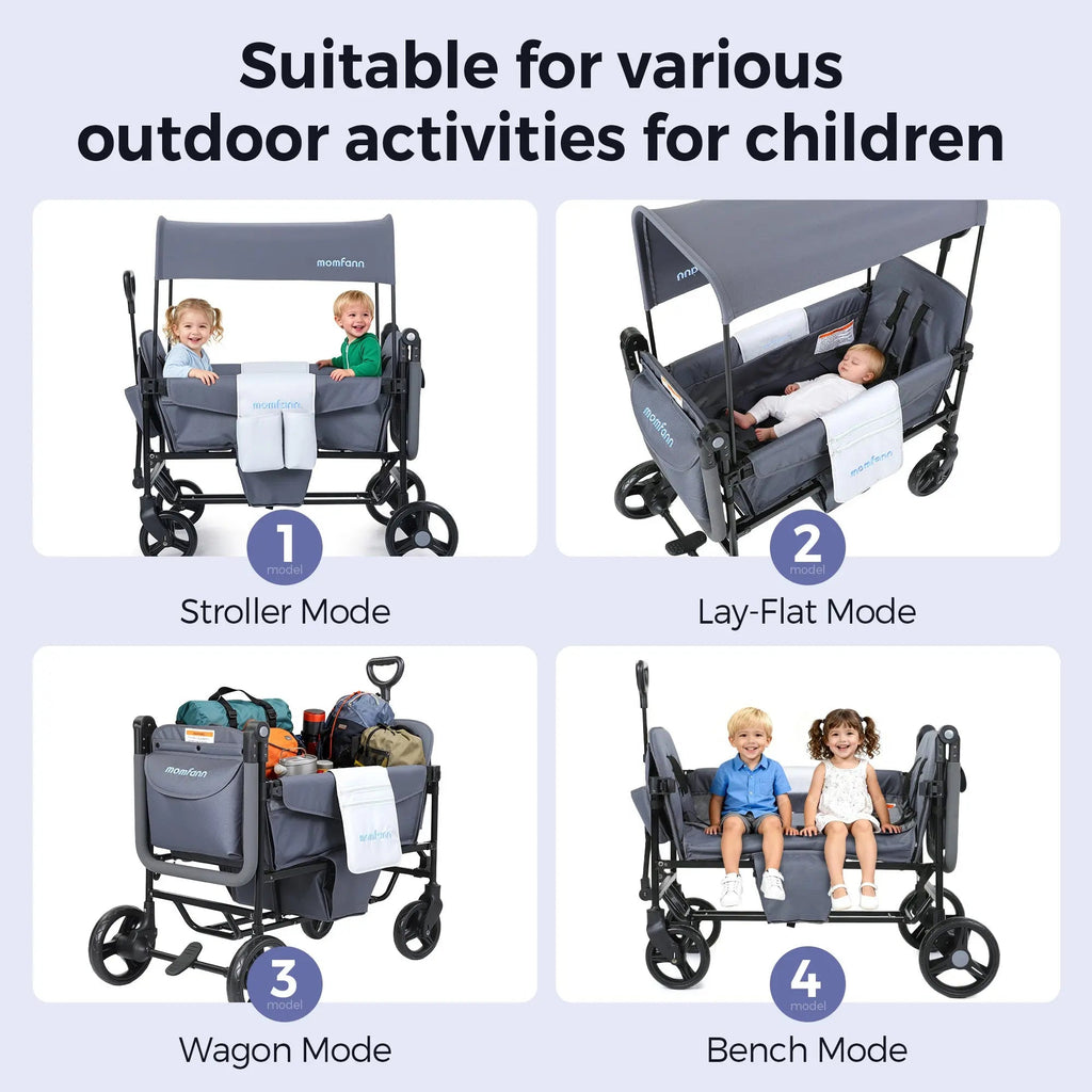 Momfann 2-Seater All-Terrain Stroller Wagon for Kids