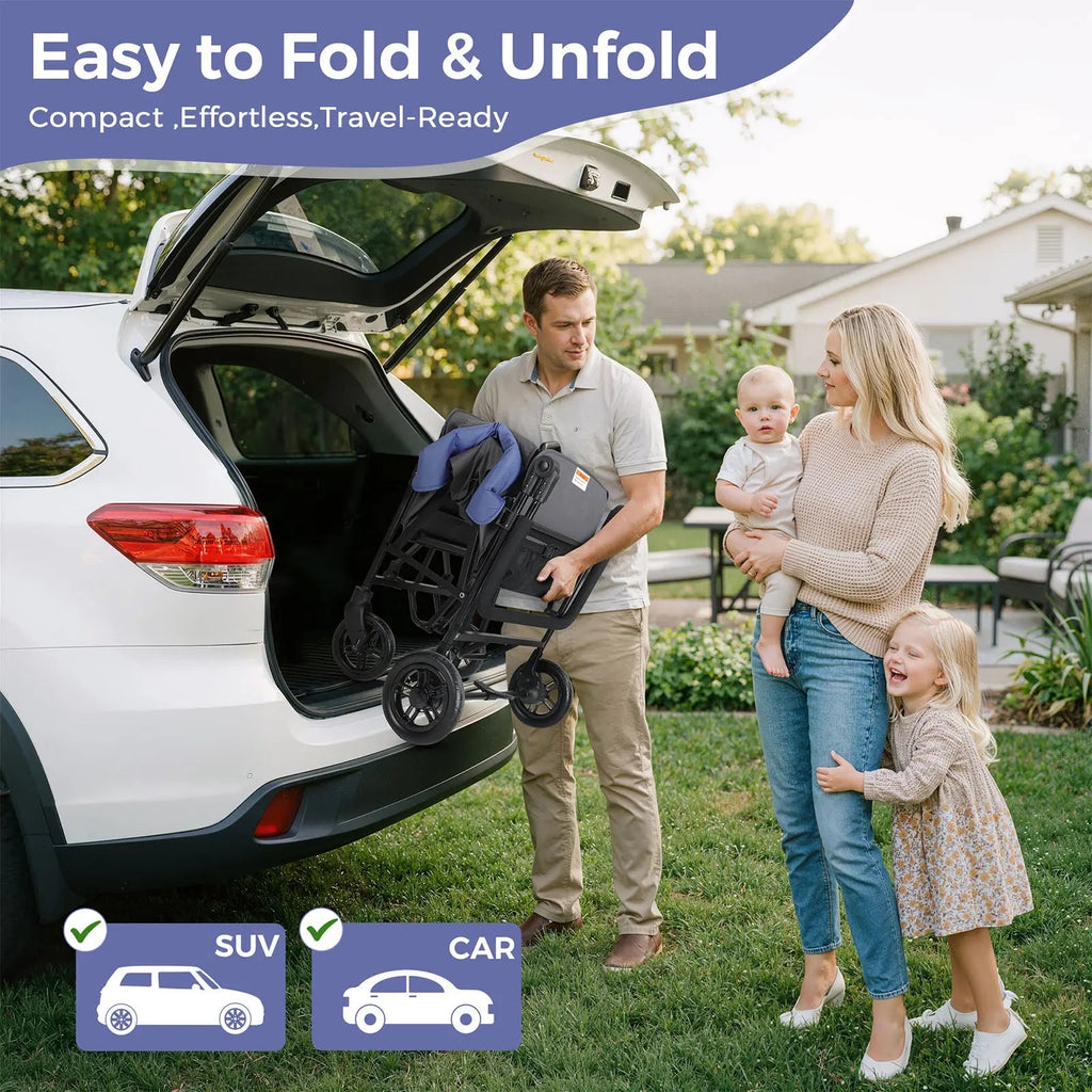 Momfann 2-Seater All-Terrain Stroller Wagon for Kids
