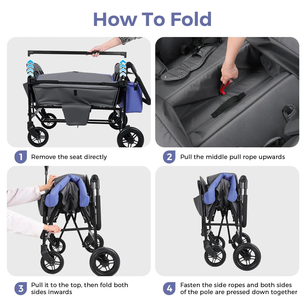 Momfann 2-Seater All-Terrain Stroller Wagon for Kids