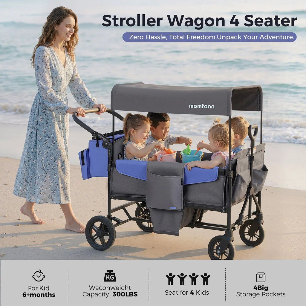 Momfann 2-Seater All-Terrain Stroller Wagon for Kids