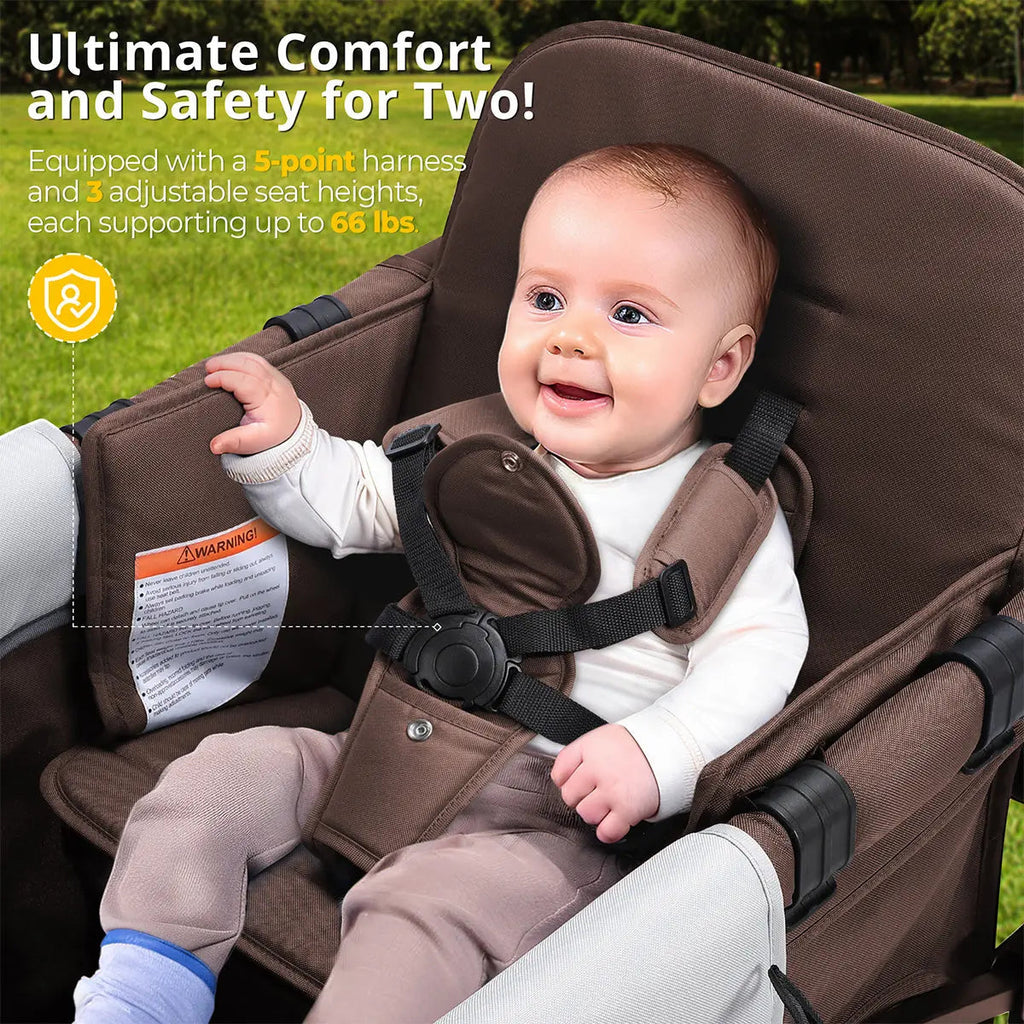 Momfann 2-Seater All-Terrain Stroller Wagon for Kids