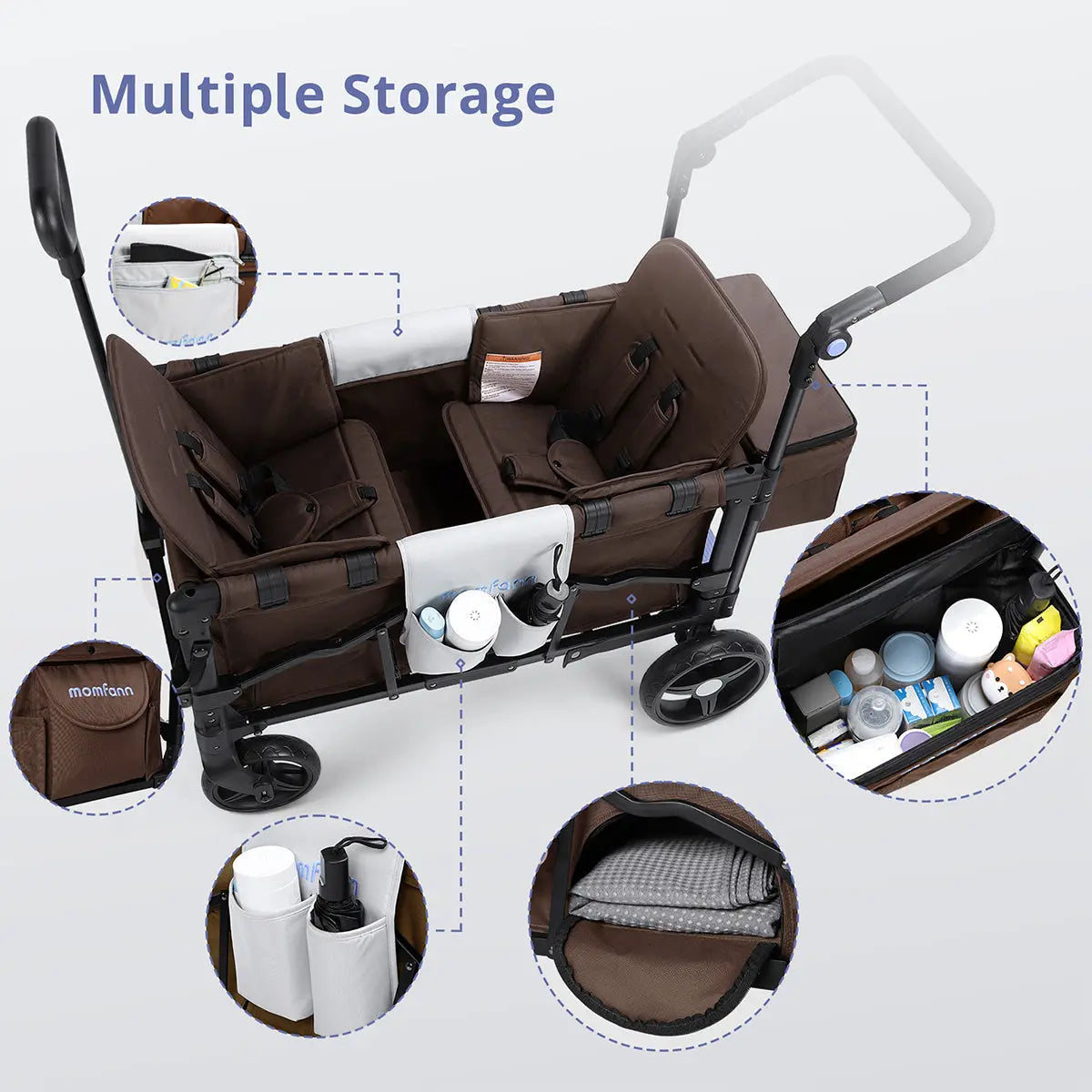 Momfann 2-Seater All-Terrain Stroller Wagon for Kids