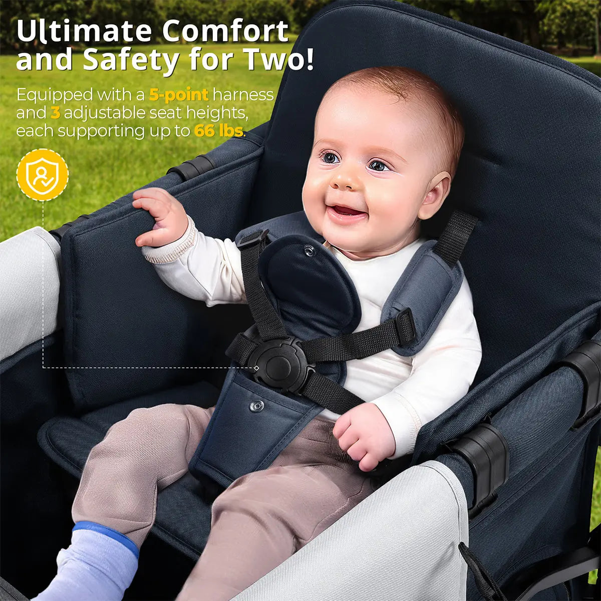 Momfann 2-Seater All-Terrain Stroller Wagon for Kids