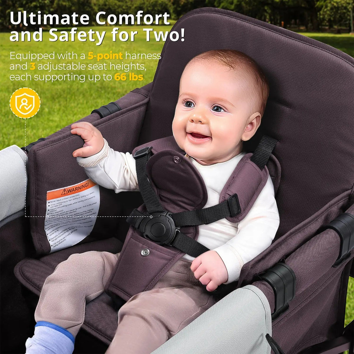 Momfann 2-Seater All-Terrain Stroller Wagon for Kids