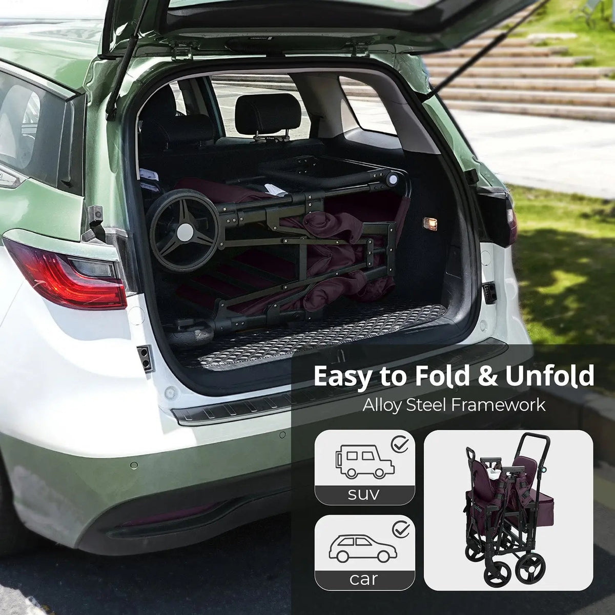 Momfann 2-Seater All-Terrain Stroller Wagon for Kids
