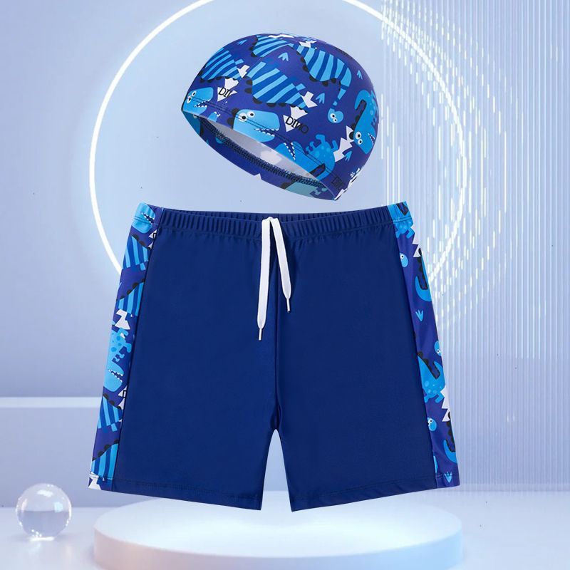 Children's swimming trunks boys swimming trunks boxer small and medium-sized children's swimsuit fat treasure training quick-drying swimsuit suit wholesale