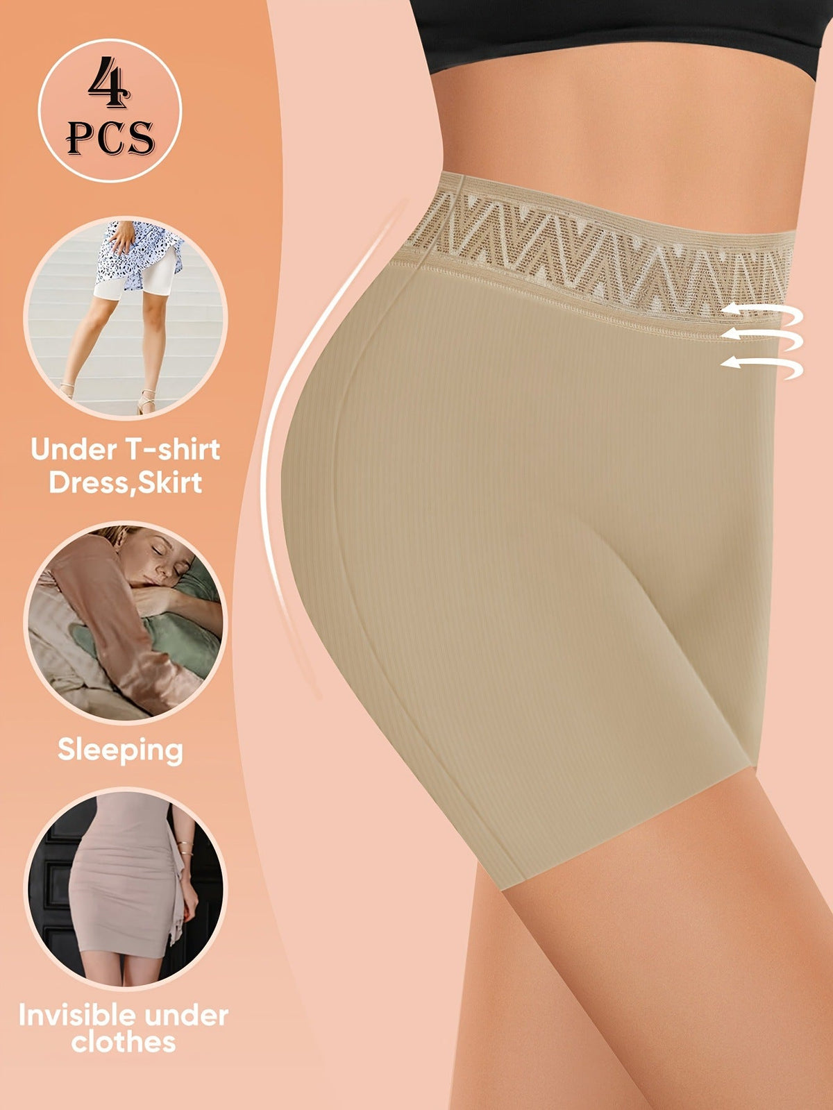 Women’s High-Waist 4-Piece Shaping Shorts Set