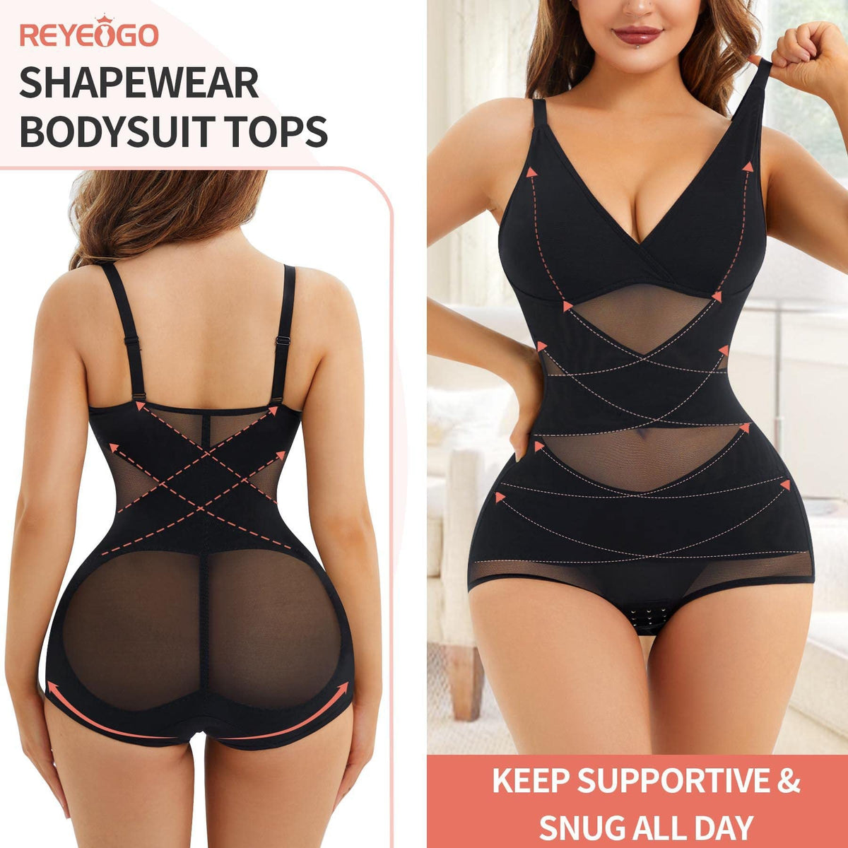 Women’s V-Neck Full-Body Shaping Bodysuit