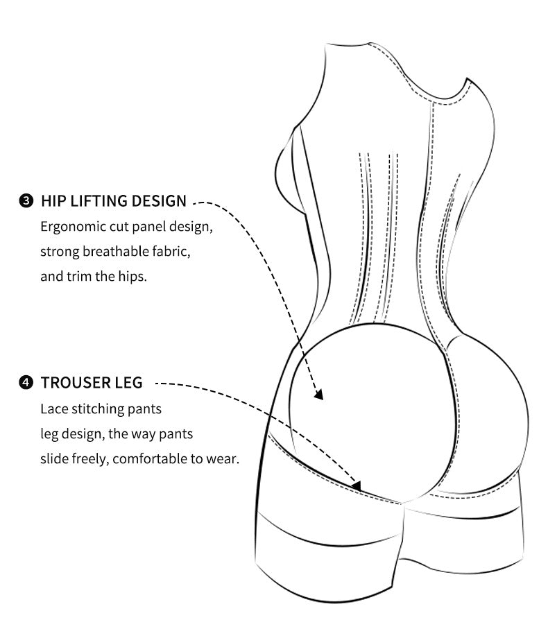 Women’s Waist-Shaping Bodysuit with Zipper and Steel Boning
