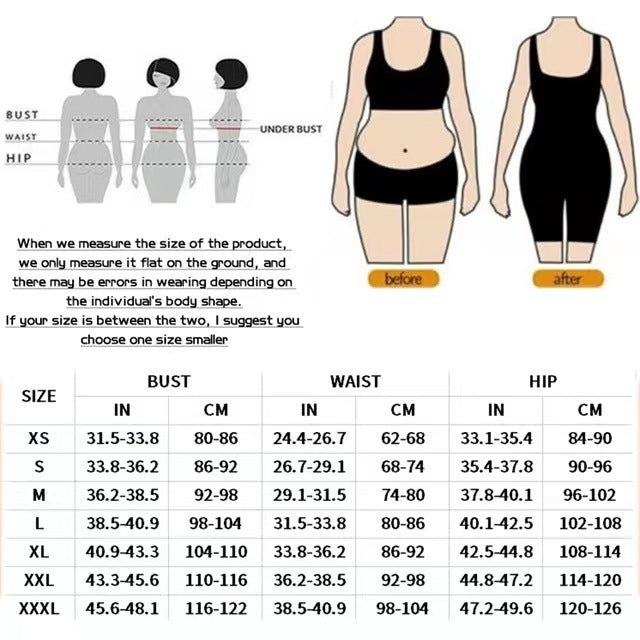 Nylon Seamless Shapewear Bodysuit - Buttoned, XS-XXXL