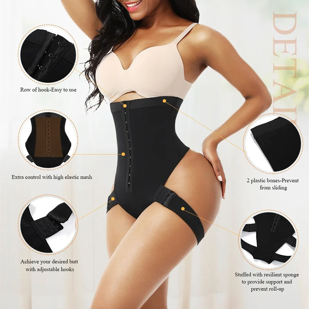Women’s Ultra-Thin Polyester Hook-and-Eye Shaping Bodysuit