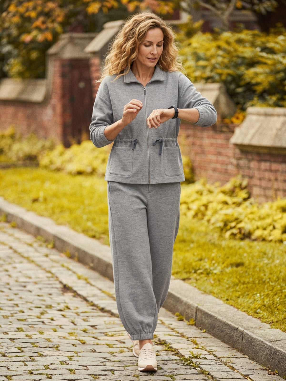 Wool Mid Waist Curved Leg Drawstring Hem Pants ZORELLE