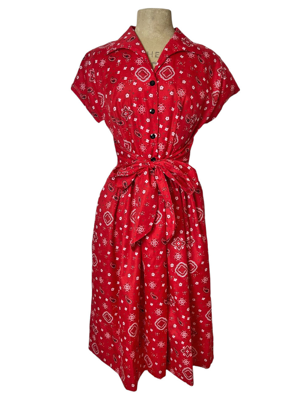 Scout for Loco Lindo 40s Style Red Bandana Print Willow Dress
