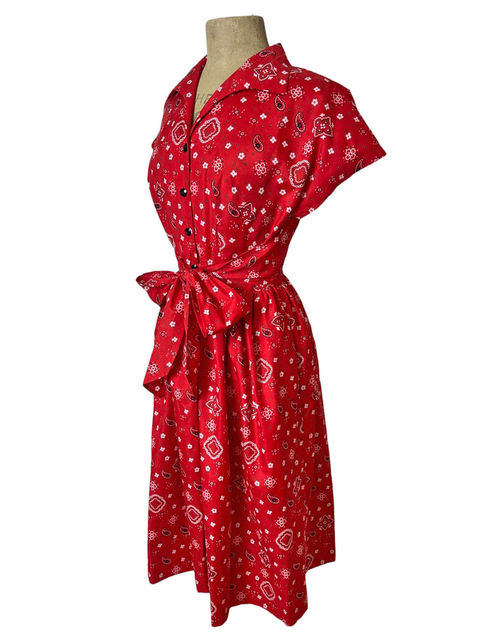 Scout for Loco Lindo 40s Style Red Bandana Print Willow Dress