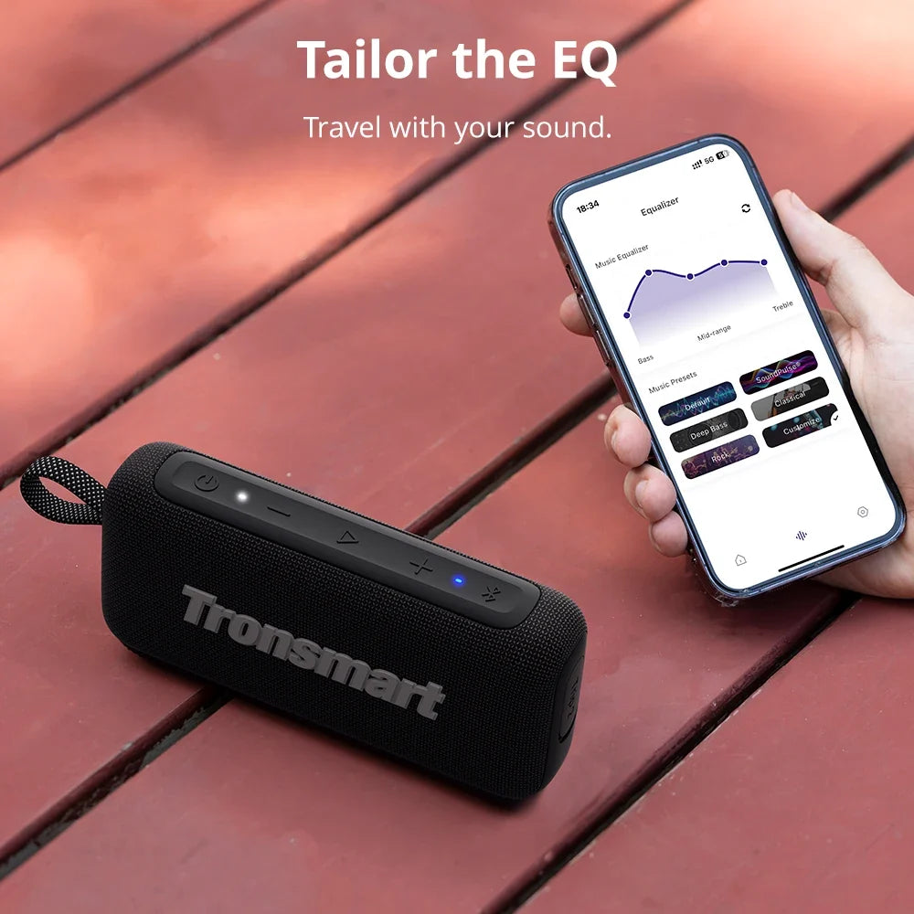 Tronsmart Trip 2 Speaker Wireless Bluetooth Portable Speaker with Enhanced Bass, IPX7 Waterproof, 20H Playtime,for Camping, Outdoor