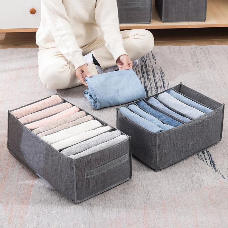 Jeans Pants Storage Box Wardrobe Clothes Organizer Cabinet Drawer Separator Underwear Socks T-Shirt Storage Organizers