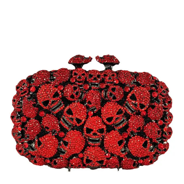 Women’s Skull Clutch Evening Bag, 16 x 5 x 10cm