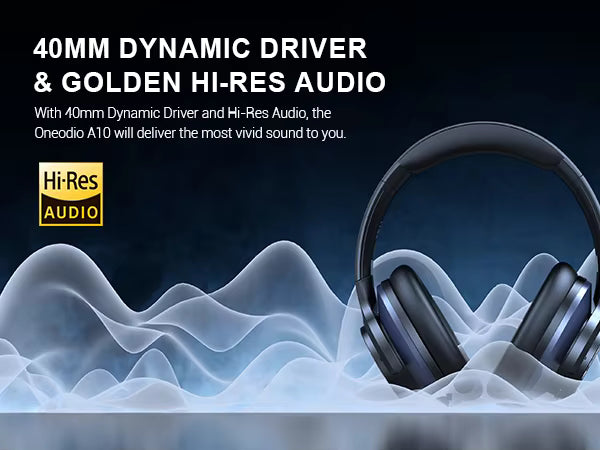 OneOdio A10 Hybrid ANC Wireless Bluetooth Headphones, 50-Hour Playtime
