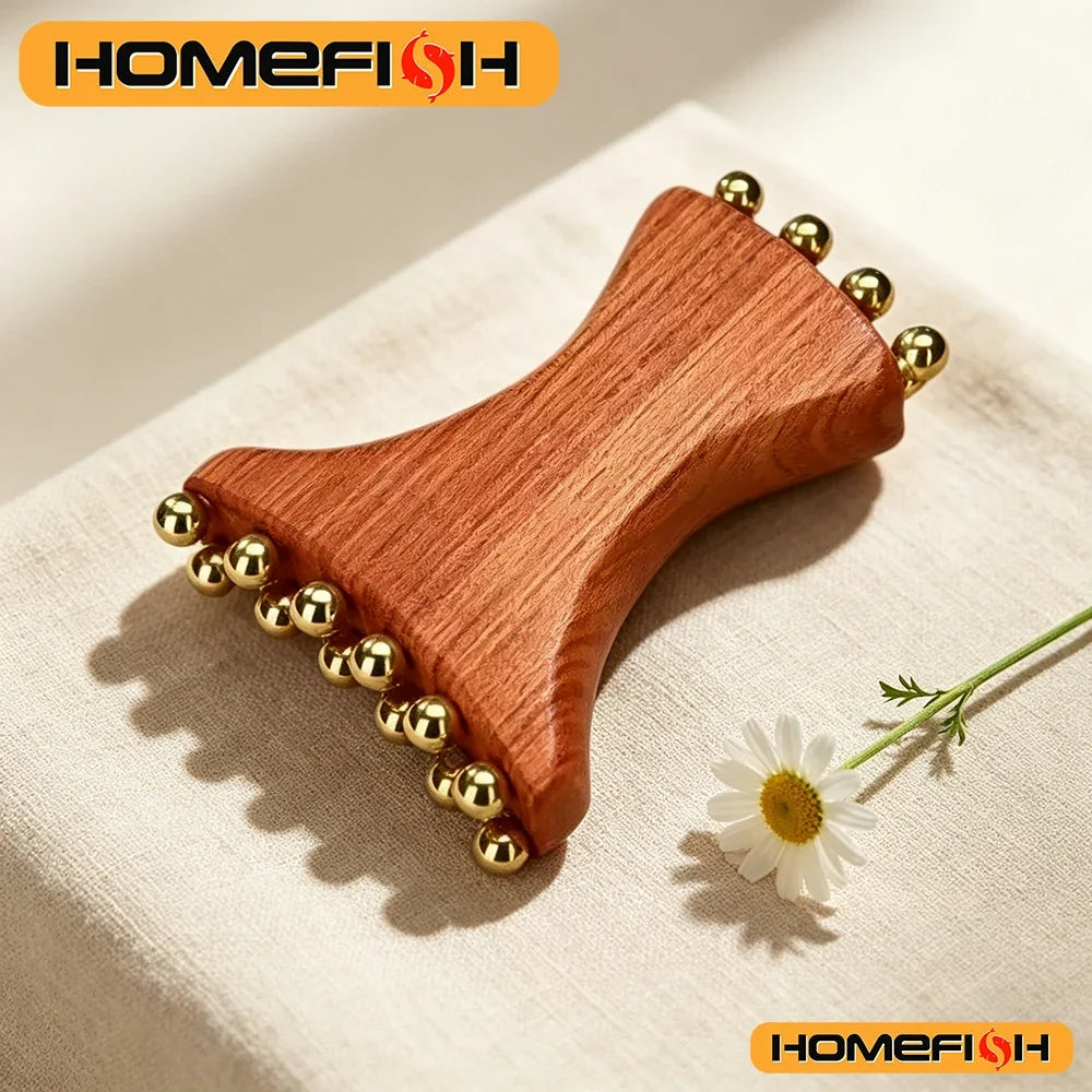 Brass Gold Bead Facial Dredge Tool, Nasolabial Folds, Apple Muscle, Jawline Beauty Massage Device