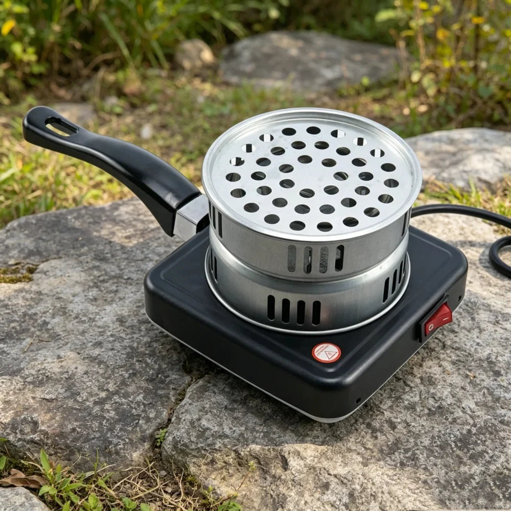 Electric Hookah Charcoal Burner Stove 500W/1000W Shisha Nargile Coal Starter Heater with Handle for BBQ&Smoking