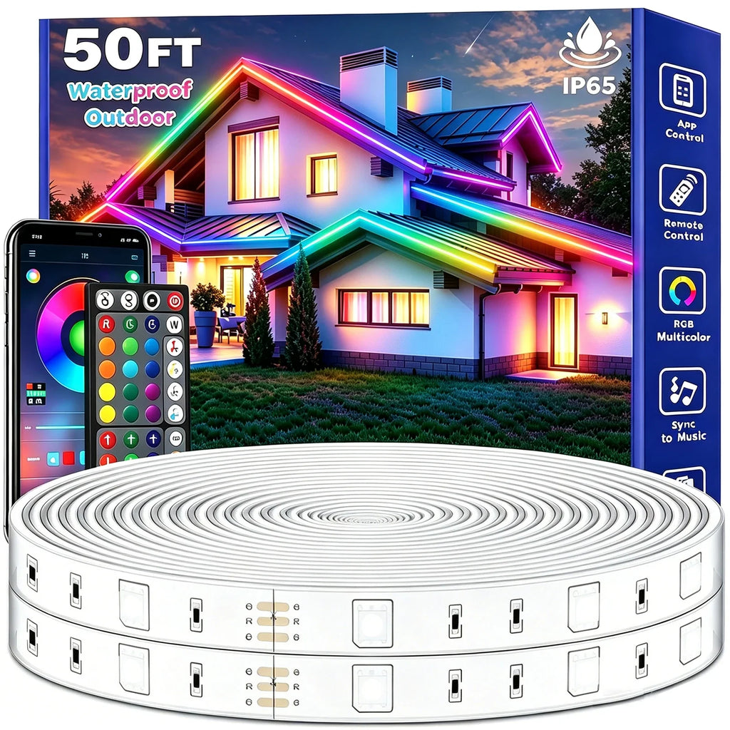 AILBTON 24V Outdoor RGB LED Strip Lights with App and Remote