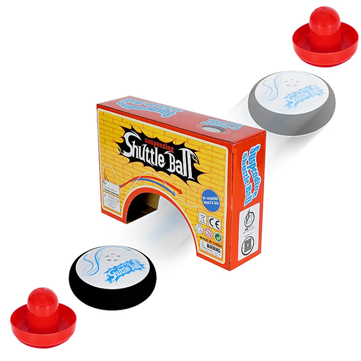 Electric Floating Hockey with 2 Red Pushers Air Hockey Board Game Tabletop Hockey Hover Puck Toy Gift for Children Adults