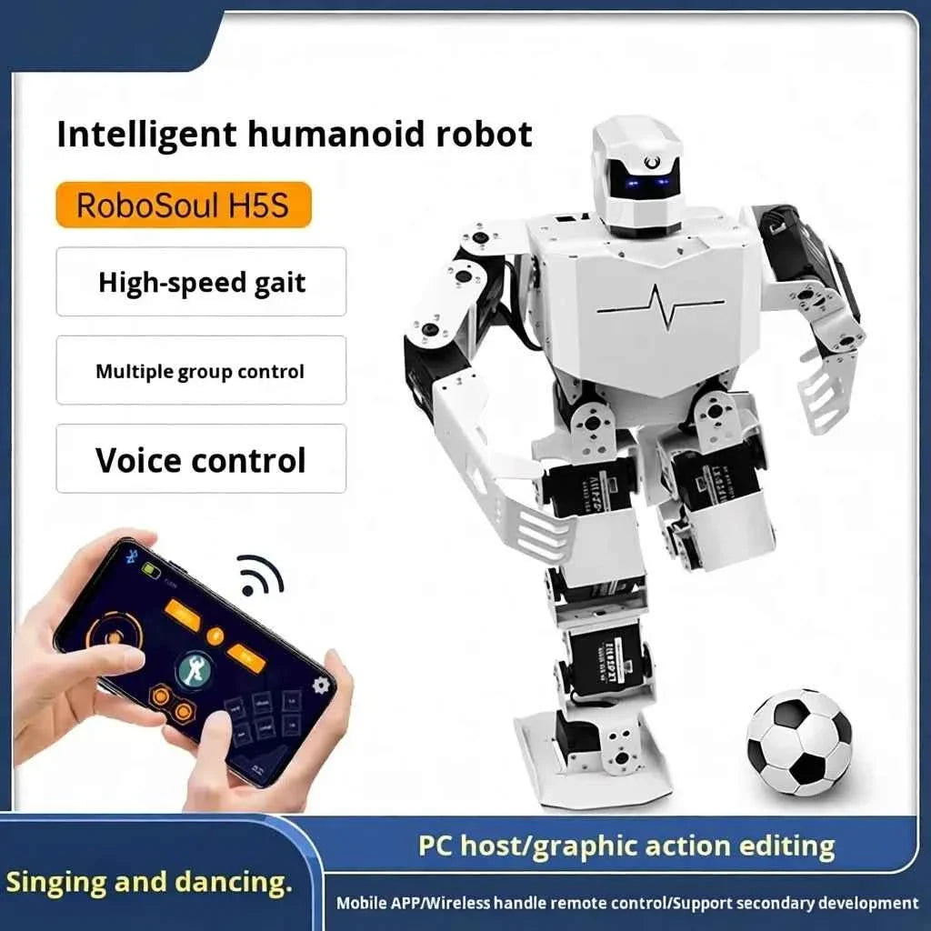 H5S Humanoid Dance Robot – 16-Servo Bipedal Bionic Robot with 40+ Dance Moves & Educational Programming