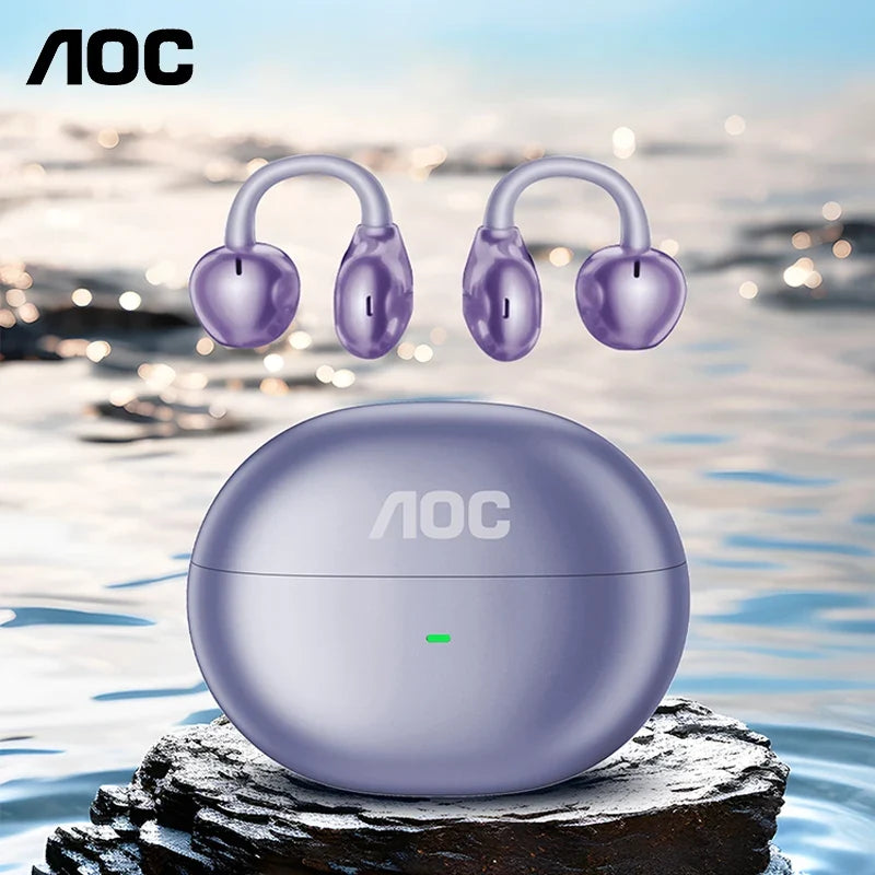Choice AOC ACD2544 Wireless Bluetooth Earphones Ear Clip Earbuds Surround Stereo Sound Low Latency Music Gaming Clear Calls