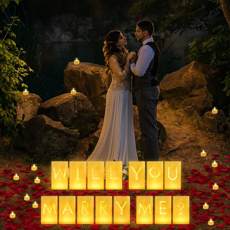 Proposal Paper Bag with LED Flameless Tealights, 6 Set Options