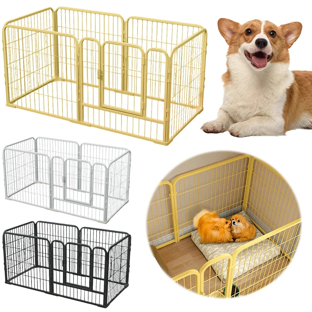 6 Panels Heavy Duty Dog Puppy Playpen Foldable Exercise Puppy Kennel Cage Heavy Duty Dog Cage for Dog Cat Rabbit Pet Exercise