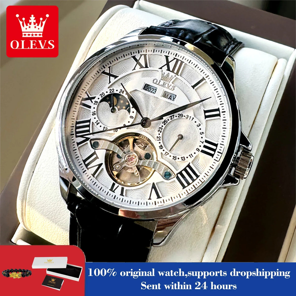OLEVS 7013 Automatic Mechanical Watch with Moon Phase