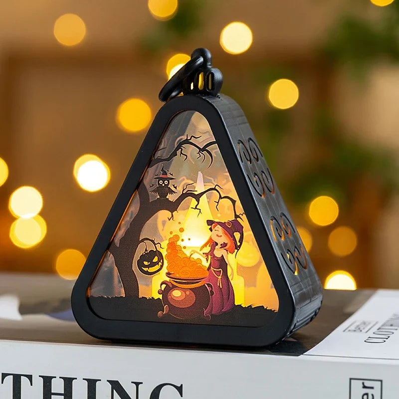 Halloween Atmosphere Decoration Light – Witch, Pumpkin, Castle & Ghost Hand Designs for Bedroom, Garden & Party Decor – 4 Styles