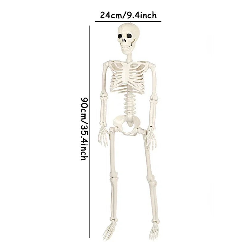 Movable Halloween Skeleton Prop - 90cm and 40cm Haunted House Decoration