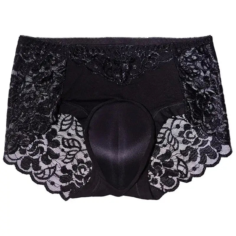 Panties For Men Camel Toe Underwear Hiding Gaff Briefs Sissy Lingerie Feminization Crossdressing Ultra-Thin Lace Underpants