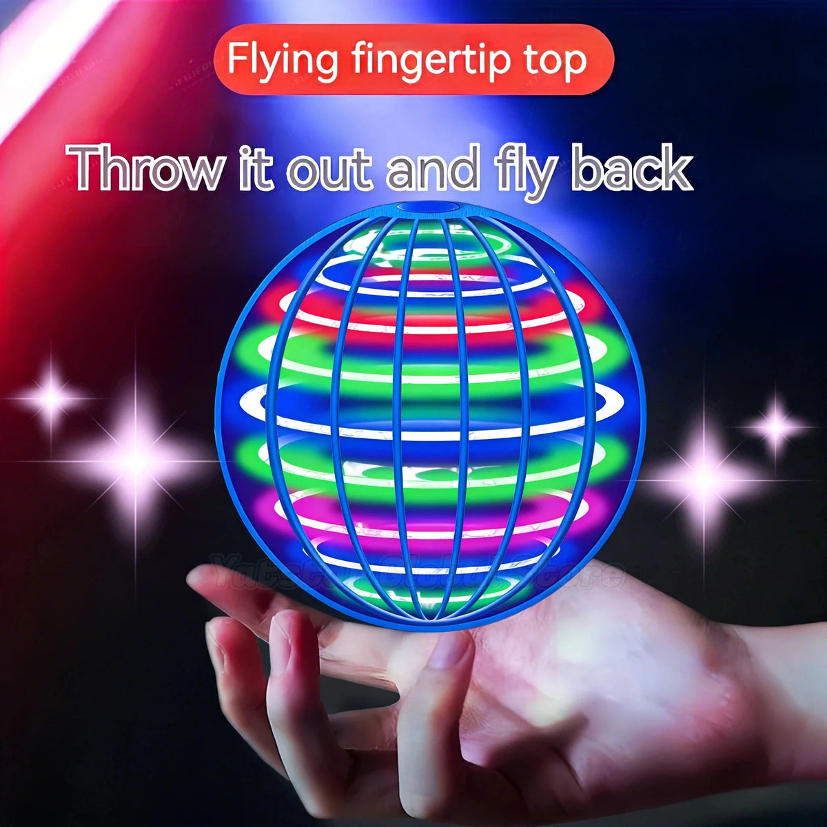Pro Magic Hand Controlled Flying Ball with Glow LED Lights and Hover Spinner, 360° Rotating Outdoor Fidget Toy for Teens & Adult