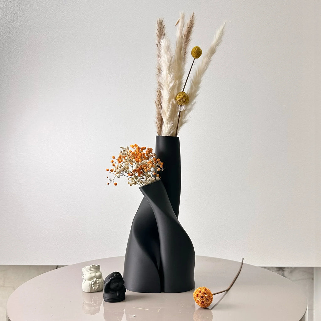 2 Piece Set of Special-Shaped Double Vase, Creative Dried Flower Vase, Multi-Color Optional, Suitable for Living Room, Kitchen,