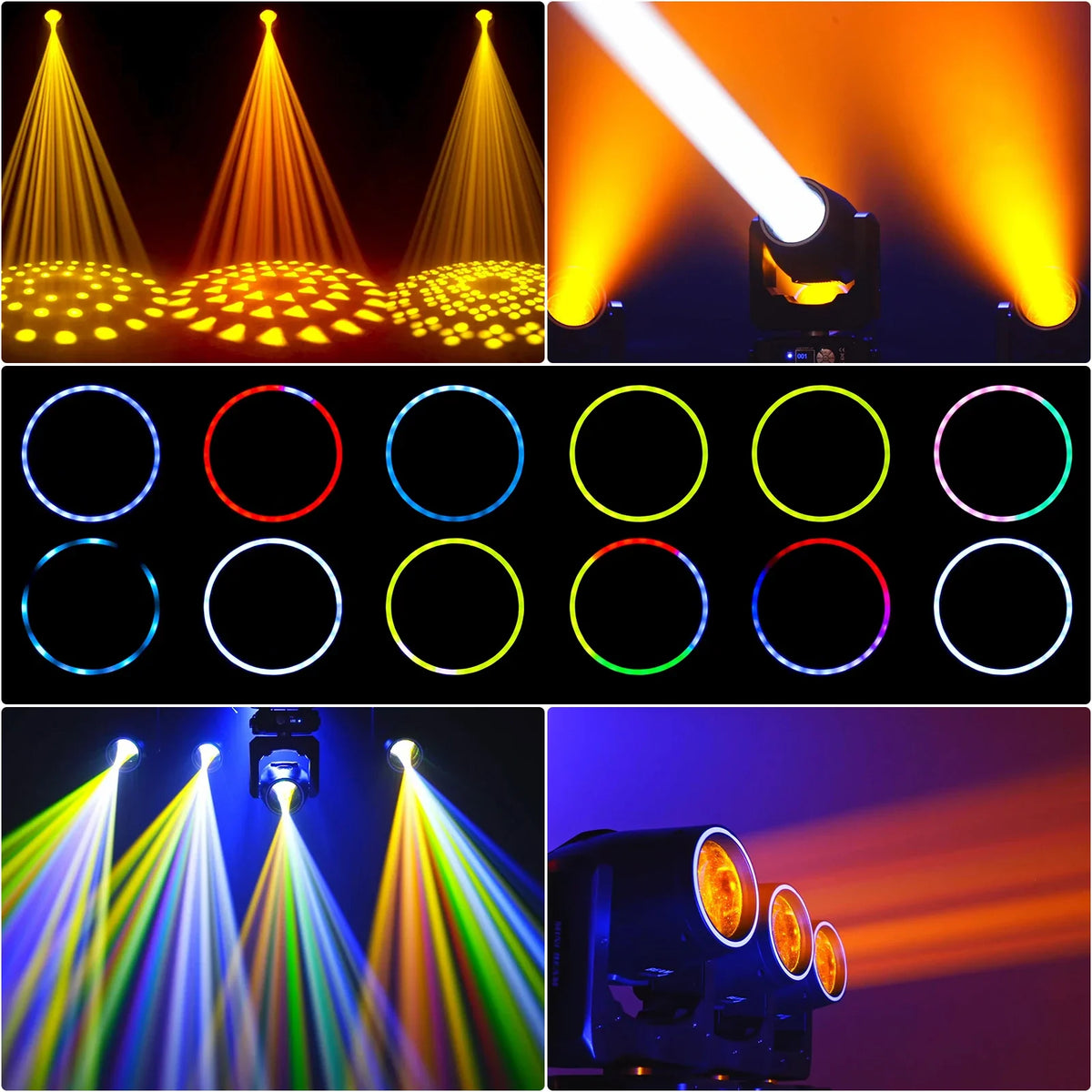Yiflamefly 2-Pack 450W Moving Head Lights with Rolling Flight Case