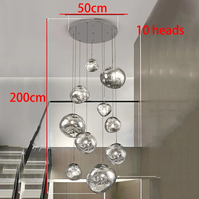Nordic Home Decoration Stair Chandelier LED Pendant Lights Modern Ceiling Light Indoor Lighting Fixtures For Living Room Bedroom