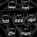 Multi-style Heart Name Design Personalized Pendant Necklace Woman Stainless Steel Silver Gold Name Customized Necklace Jewelry